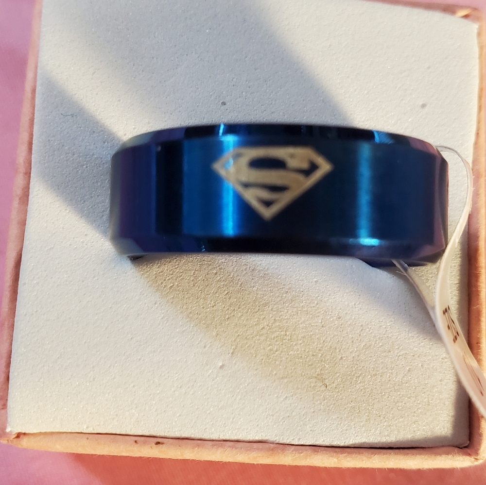 stainless steel size 10 superman logo